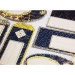 8 &eacute;tiquettes autocollantes cadeaux - G&eacute;om&eacute;trique - Paillettes