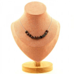 Pierres et Min&eacute;raux. Collier 10 perles Oeil de Tigre rouge du Br&eacute;sil. Chaine en acier Collier femmes, hommes. Taille personnalisabl