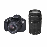 Canon EOS 1300D peegelkaamera + EF-S 18-55mm f/3.5-5.6 IS III + EF 75-300mm f/4-5.6 III suumobjektiiv must