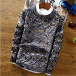 Uus s&uuml;gisene ja talvine paks soe kampsun Slim Fit meeste kampsun meeste mitmev&auml;rviline pullover kootud kampsun M tumesinine v&auml;rv