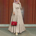 Muslim Plus Size naiste kleit Kevadine ja s&uuml;gisene t&auml;piline temperament Elegantne kleit hommikumantlid pikkade varrukatega &auml;&auml;riskleit S