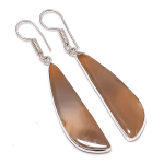 Montana Agate Handmade 925 Sterling Silver Jewelry Earring 2.29 c1j98