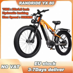RANDRIDE YX80 elektrijalgratas 1500 W harjadeta mootor 48 V 20 AH Aku 26x4,0 tolli CST rasvarehv Kiirus 50 km/h H&uuml;drauliline pidur E jalgratas