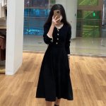 Prantsuse Retro Hepburni-stiilis A-l&otilde;ikeline Must Kleit Volangilise P&uuml;stkraelusega 3XL (suggested for 73-80 kg) must