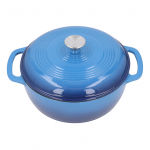 Emailitud ahjupott, pulgakindel, kuumakindel, kahe k&auml;epidemega, &uuml;mmargune malmist pott kaanega L