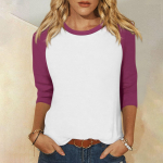 Naiste moe s&auml;rk vabaaja Raglan varrukatega &uuml;mmargune kaelus 3/4 varrukatega lahtiste tr&uuml;kitud T-s&auml;rk naiste topp L must