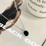 Ovaalne ahhaat kaelakee INS Lahe ja individualiseeritud geomeetriline kaelakett Lihtne uus stiil