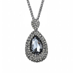 Mood Waterdrop Grey Crystal kaelakee Luksuslik pika ketiga kaelakeed ja ripatsid naistele Naiste Collier Femme peoehted 2021