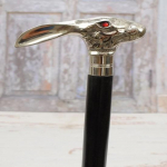 93.98 cm Rabbit Wooden and Aluminum Walking Stick Hare Cane Hare with Red Eyes Walking Stick Gift for Grandfathe