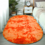 Ovaalne kohev vaip Shaggy vaip voodi matt Armas v&auml;rviline elutoa vaip pikkade juustega vaip Kodukaunistus 100x160cm oranž