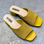 Naiste Suvised Elegantsed ja Moekad Kootud &Uuml;he Sammuga Sisse Libistatavad Keskmise Kontsaga Hingavad Paksu P&otilde;hjaga Avatud Varvastega Kiilkontsaga Sandaalid 39 kollane