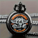 Vintage Retro Mootorratas Mootorratas Chopper Ameerika Kiirtee Route 66 Ema Tee Kvarts Taskukell Meeste Kaelakee Ripats Kellakett Klassikaline Tahvel Kingitus x1