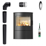 Freestanding Fireplace Stove Koza KRATKI ROLLO 2 10 kW fi150 for Wood Set