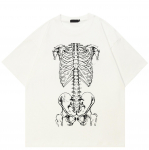 Streetwear Luukerega Graafiline T-s&auml;rk Puuvillane T-s&auml;rk Unisex &Uuml;laosad Suvine L&uuml;hikeste Varrukatega T-s&auml;rk XXL valge