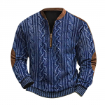 Meeste Retro Casual gradienttr&uuml;kiga kampsun XL