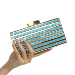 Akr&uuml;&uuml;list kandiline &otilde;lakott naistele Crossbody Bag Clutch V&auml;ike &otilde;htune peo luksuslik disainer blue