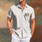 Independence Day printed men's casual short-sleeved shirt for slimming and fashionable men XXL