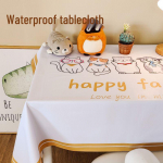 PVC Waterproof Heart Tablecloth: Oil & Heat Resistant, Wash-Free for Dining, Coffee, and Student Desks 40x60
