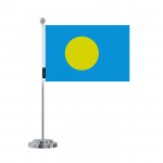 Drapeau de Bureau - Palaos - 14 x 21 cm - Pol&uuml;ester - J&auml;lgimine recto/verso - Acier oks&uuml;deerimata