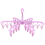 24 klambriga tuulekindel kuivatusrest P&ouml;&ouml;ratav kokkupandav riidepuu sokikuivati ​​Kodumajapidamises kasutatav multifunktsionaalne aluspesu riiete kuivatusrest 24 roosa