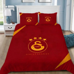 Galatasaray 3D Prinditud Voodipesukomplekt, Logo Jalgpalliklubi Tekikott Padjap&uuml;&uuml;rid T&auml;iskasvanud T&uuml;drukule Poisile Kingitus, S&uuml;nnip&auml;evakink 140x210cm