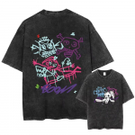 2025 Kuum Anime Arcane Jinx Pesitud T-s&auml;rk Retro Ahvi Graffitiga T-s&auml;rgid Meestele Naistele &Uuml;mmarguse Kaelusega Prinditud T-s&auml;rgid Topid Suvised L&uuml;hikeste Varrukatega M