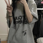 Y2k Harajuku naiste t-s&auml;rk, naiste vintage Oversize Grunge l&uuml;hikeste varrukatega esteetilised s&auml;rgid Korea moe gooti t&auml;navar&otilde;ivad, hipi top Asian XL