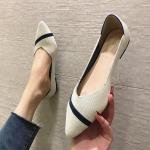 Naiste kootud terava ninaga kingad Naiste lamedad kingad Baleriinakingad Mokassiinid Segav&auml;rvilised kingad Pehmed rasedate kingad Zapatos De Mujer 34 beež