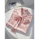 Elegantne Kvaliteetne Satiinist Polka Dots Mustriga S&auml;rk Naised Kontoridaam &Auml;ri-Casual &Scaron;ikk Pluus Paeltega V&ouml;&ouml;ri Pikkade Varrukatega Vaba &Uuml;laosa 3XL roosa
