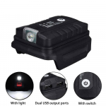 Kahekordne USB-muunduri adapter LED t&ouml;&ouml;valgusti Makita 18V Li-ion akule
