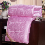 Uus Naturaalne/Mooruspuu Luksuslik Siidtekk K&auml;sitsi valmistatud &Uuml;heinimese Kuninganna Kuningas T&auml;issuuruses Tekk Tekk žakaarmustriline Voodipesu t&auml;idisega 150x200cm 1.5kg roosa