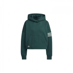 Adidas Originals Adicolor Neuclassics Klassikaline kolme triibuga tr&uuml;kiga kapuutsiga pusa Pikkade varrukatega dressipluus Naiste topid Roheline HS6772 M-L