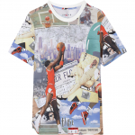 Jordan Flight Essentials Logo Tr&uuml;kiga &Uuml;mmarguse Kaelusega V&auml;litingimustes Vabaaja Spordi L&uuml;hikeste Varrukatega T-s&auml;rk Meeste Topid Valge FZ1924100 XL