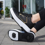 Laste parkouri rulluisukad deformeeruvad kingad 2 rattaga Lapsed T&auml;iskasvanud Unisex K&otilde;ndimine Jooks Casual Tennised Kingitus Lastele EUR-42