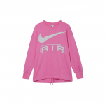 Nike &Otilde;hukirja logo Ameerika stiilis &uuml;mara kaelusega vabaaja pikkade varrukatega pusa naiste pusa l&otilde;bus-roosa FN1898-675 L