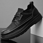 Meeste vabaaja nahast kingad Ametlikud &auml;rijalatsid 46 must