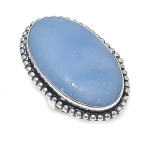 Natural Angelite Stone Gemstone 925 Sterling Silver Jewelry Ring Size 6 a8h25