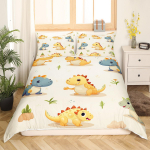 Armas Dinosaurus Tekikott King Queen Kawaii Joonisfilm Metsik Dino Voodipesukomplekt Lastele Poistele T&uuml;drukutele Džunglilooma Tr&ouml;&ouml;stikate EU Single(135x200cm)