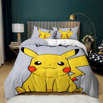 Pikachu tekikott 3D-prindiga Pok&eacute;mon voodipesukomplekt Anime tekk tekikott padjap&uuml;&uuml;r Lastele ja t&uuml;drukutele Poistele Teismelistele T&auml;iskasvanutele 140x200cm-2pcs