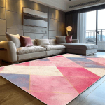Kaasaegne roosa geomeetriline vaip elutuppa suure ala kaunistamiseks Kodu vaibad magamistuppa Pehme libisemiskindel 200x300 Lounge diivani matt 80*160cm