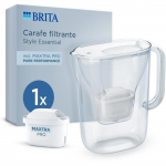 Carafe filtrante BRITA - Style Essential Blanche - Capacit&eacute; 2,4L dont 1,4L d'eau filtr&eacute;e - 1 filtre Maxtra Pro Pure performance valge