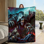 Flanell soe mugavus pehme pl&uuml;&uuml;sist tekk diivanile elutuppa kontorisse b&auml;ndi magamistuba reisimine p-Powerwolf kingitus &uuml;hepoolselt tr&uuml;kitud 30x40in