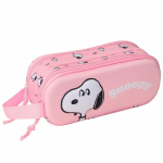 Trousse Snoopy Rose 3D 21 CM - 2 cpt