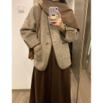 Xiaoxiangfeng l&uuml;hike mantel naistele s&uuml;gisel ja talvel Uus Korea disainiga v&auml;ike prantsuse villane mantel XL