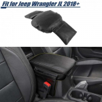 Leather Console Armrest Box Pad Cover w Storage Bag For Jeep Wrangler JL JT 18+