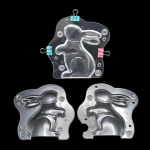 TUKE 3D Rabbit Polycarbonate (PC) Chocolate and Candy Mold for Party Decorating or Home baking tools Transparent 5.4 inch