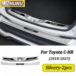 2PCS CHR Car Accessories Trunk Protector Sill Plate Rear Bumper Guard Trim Door Sill cover For Toyota C-HR 2018 -2025 2024 Silvery-2PCS