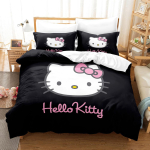Hello Kitty tekikott Hello Kitty voodipesukomplekt Multikas Anime tekikate padjap&uuml;&uuml;r Voodikomplekt &Uuml;heinimese, kaheinimese, kuninganna suuruses AU Single 140x210cm