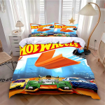 Tekikott Padjap&uuml;&uuml;r Voodipesukomplekt T&auml;iskasvanud Poiss T&uuml;druk Magamistoa Kaunistus Laste Kingitus &Uuml;heinimese Kaheinimese Suur Suurus Kuum W-Wheels Autod AU Single 140x210cm