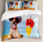 Armas Chihuahua Koer Tekikott KomplektT&uuml;druk Chihuahua Mood Prillid Paelad KutsikasVoodipesu Komplektid Twin &Uuml;he King SuurusHele Roosa EU Single(135*200cm)3pcs